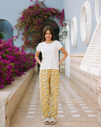 Belle and chic women's half-sleeve pajamas Viscose woven