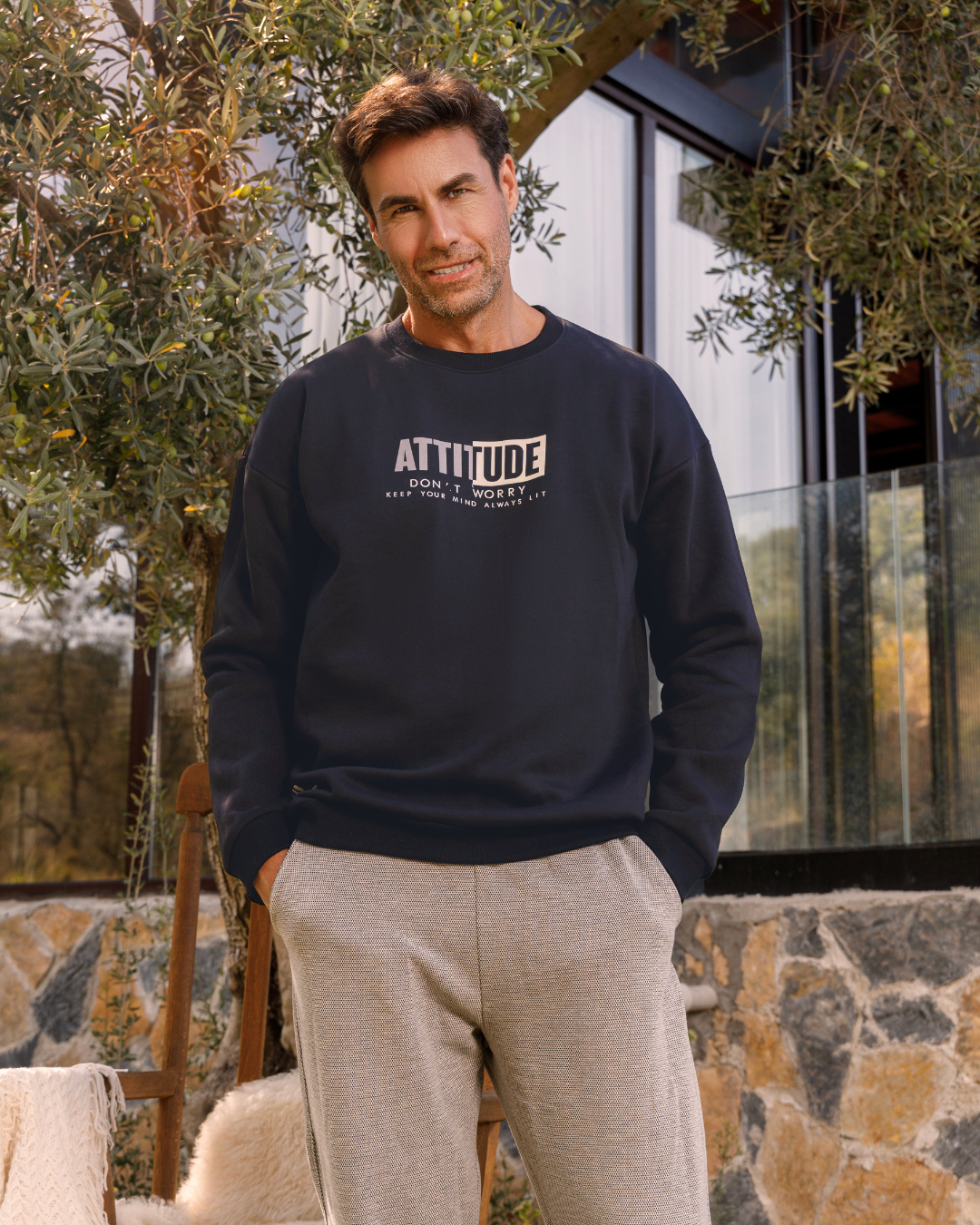 Attitude بيجاما رجالي كُم طويل