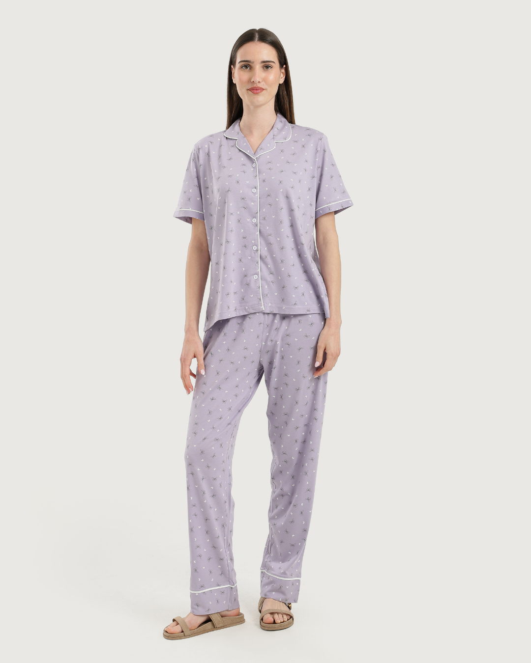 Women's half-sleeved pajama with pants