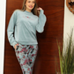 all that you ever wanted Women's pajamas with a rose print on the chest