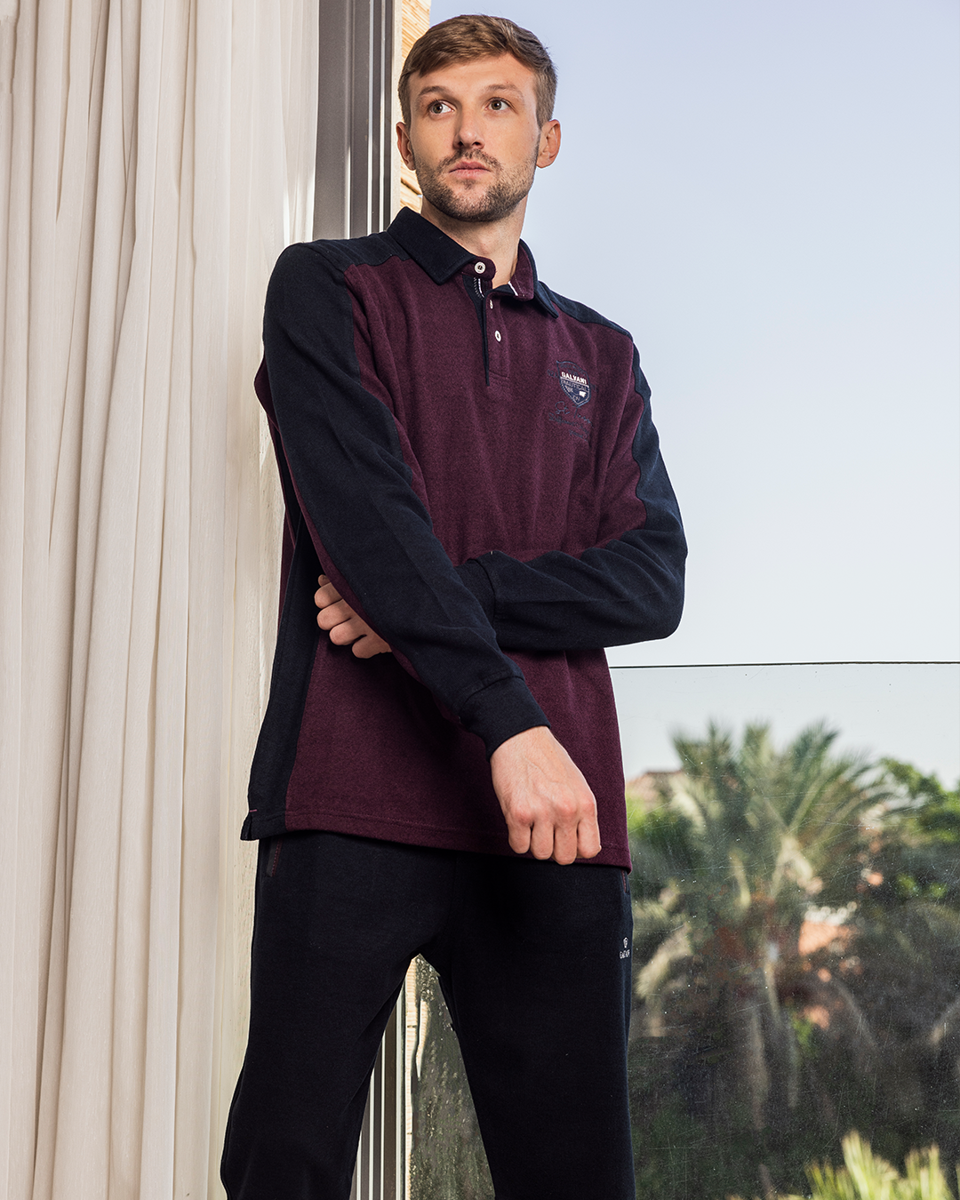 NAUTICAL GY بيجامه رجالي ياقه