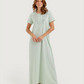 Women's long half-sleeve embroidered jalabiya