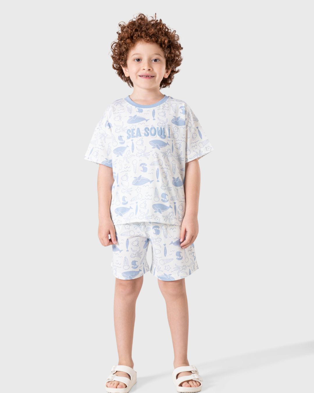 Printed top and shorts pajamas