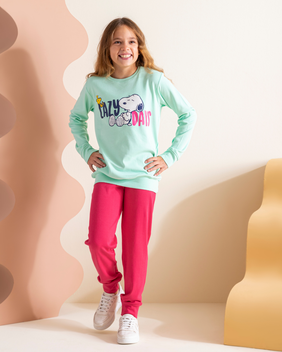 Lazy Days  بيجامه بناتي طباعة انترلوك