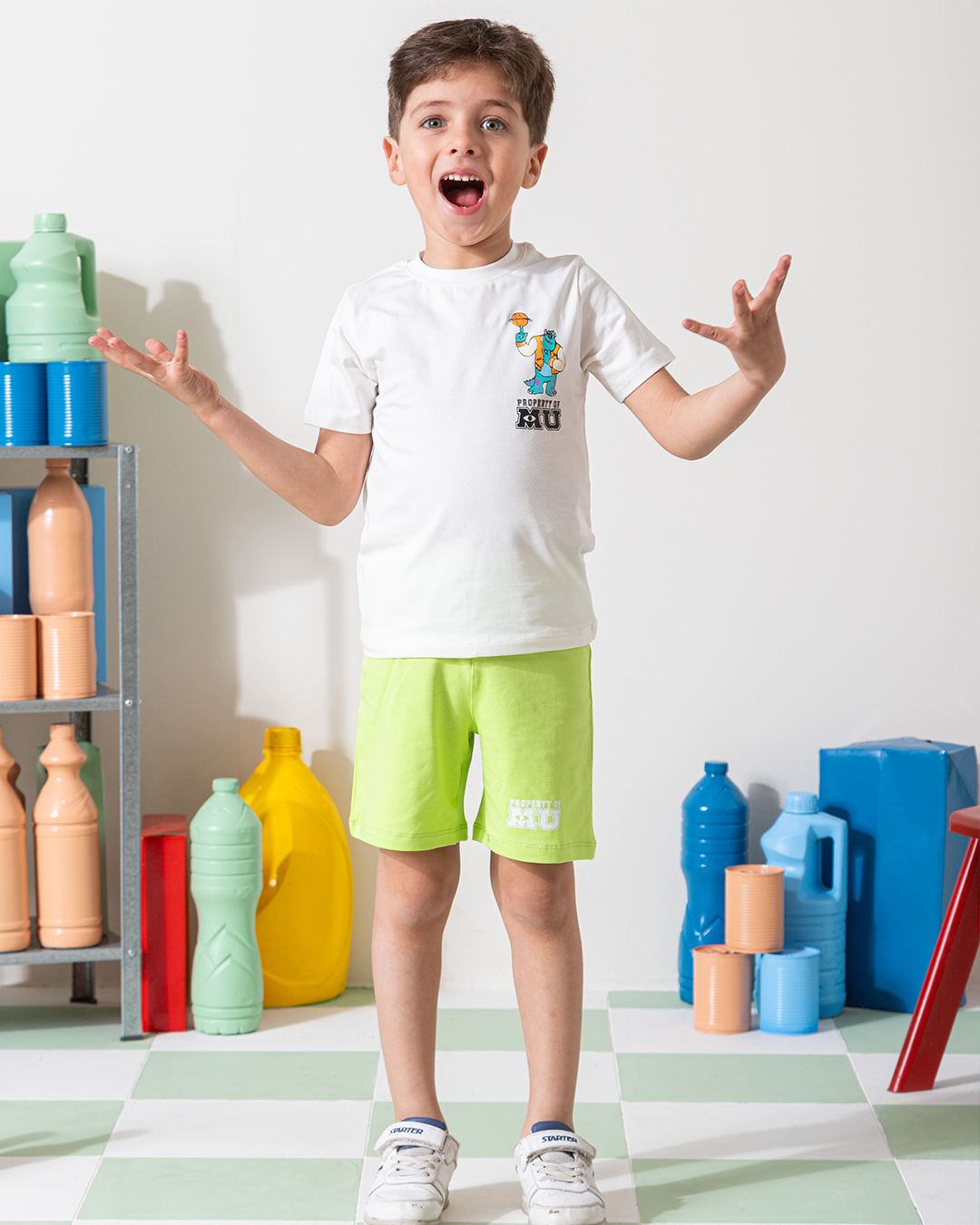 MARVY Monsters University بيجامة اولادي وسط اوف وايت