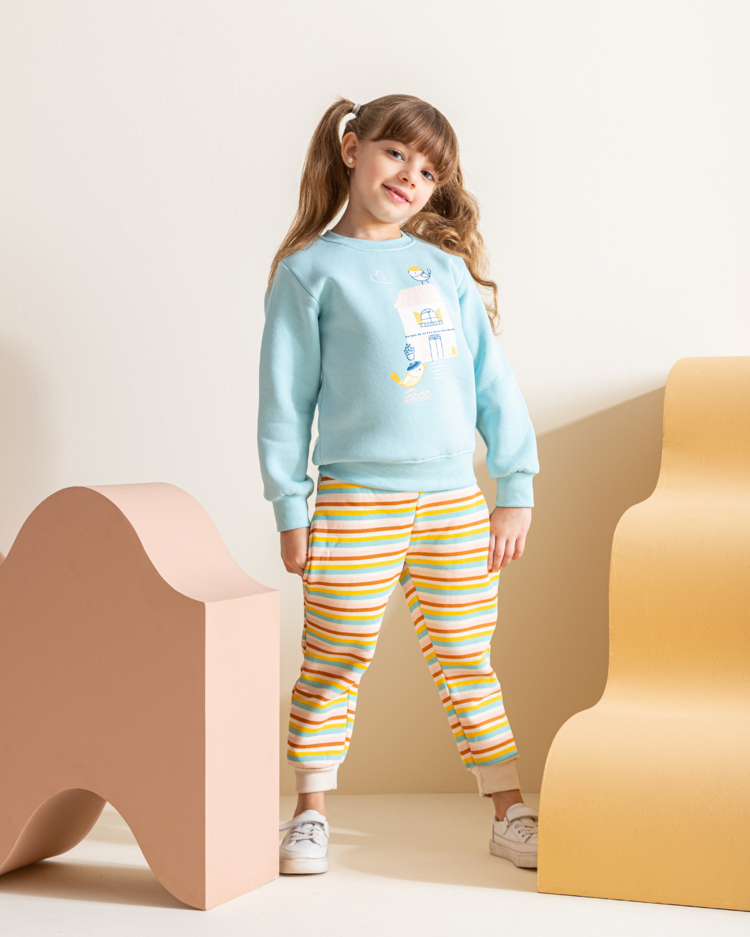 Bird House Children's pajamas for girls Milton plain * Casual Milton stripe