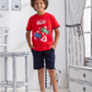 Boys' pajamas with car racing print