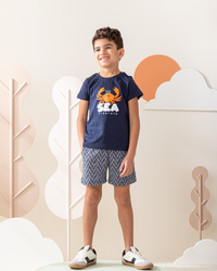 Orange Sea Crab Half Sleeve Pajamas shorts cotton