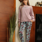 all that you ever wanted Women's pajamas with a rose print on the chest