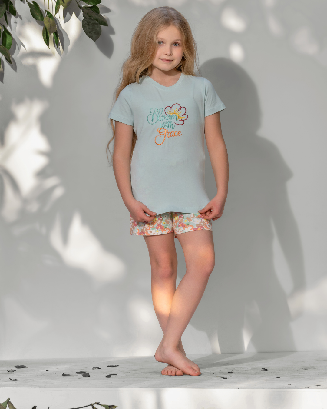 Girls' Pajama Set Half Sleeve with Shorts