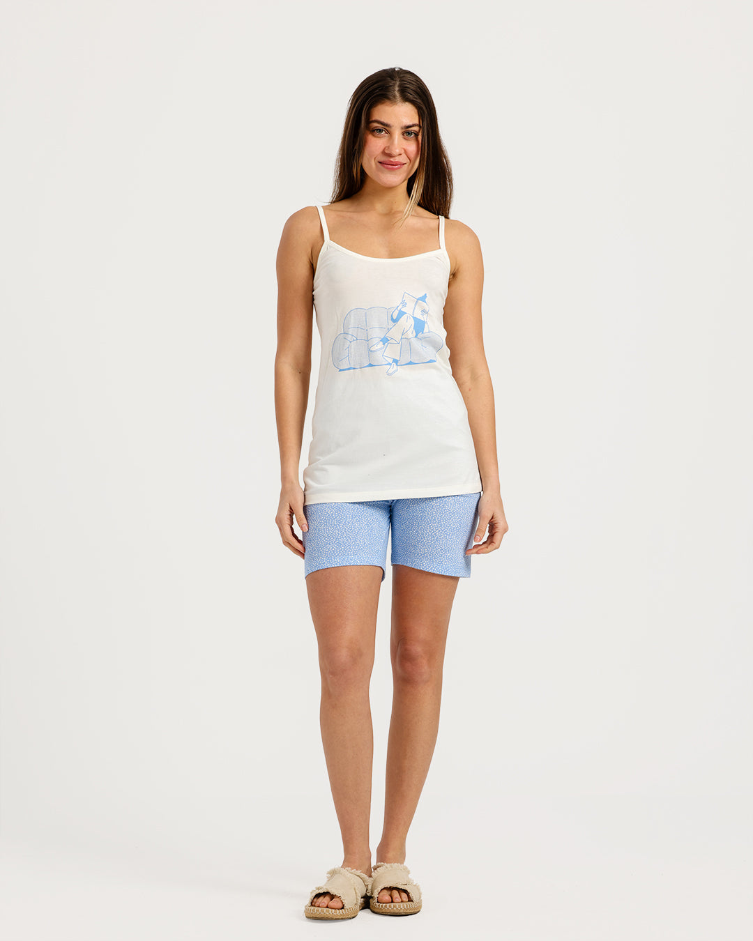Women's Sleeveless Pajama Set with Shorts