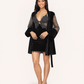 Women's Velvet Robe with Lace