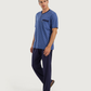 Men's Short Sleeve Pajamas with Round Neck Pants