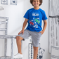 Boys' pajamas with car racing print