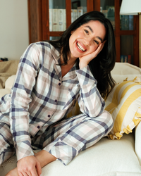 بيجاما حريمي بزراير كاروهات الربيع