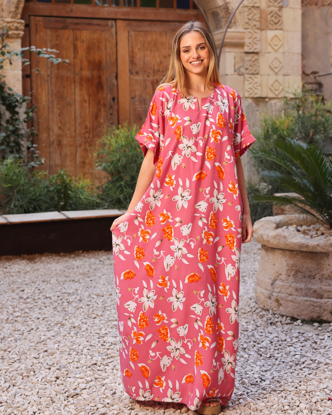 Spring Floral Print Half Sleeve Shirt