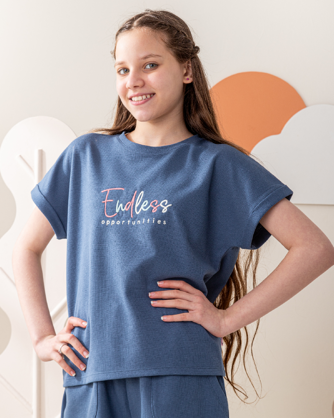 طقم شورت جاكارد كتف ساقط