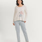 Pajamas with floral print and lace edges