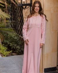 قميص حريمي طويل تطريز ورد