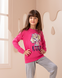 Kind girls set interlock print