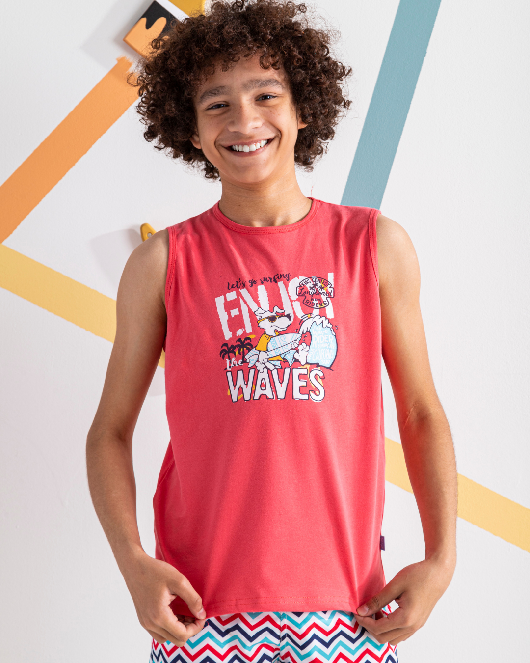 Enjoy Waves تيشرت اولادي كت قطن 100%