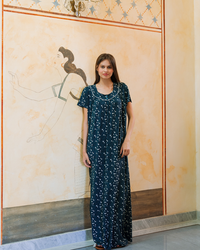 جلابيه فيسكوز ليكرا بنص كم مطبوعه