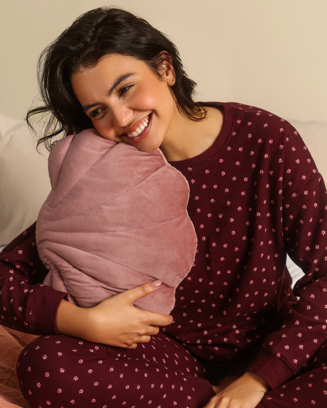 A Warm Color Floral Pajama for Women