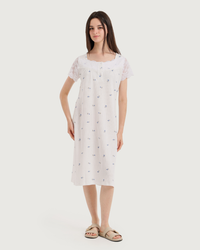 Women's Jacquard Nightshirt Half Sleeve