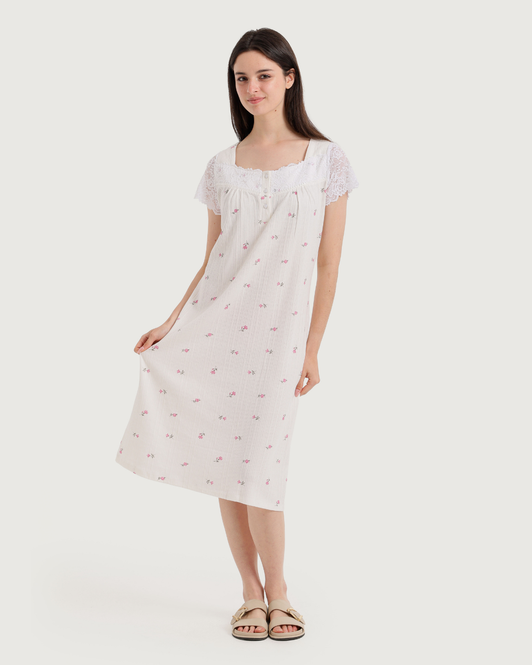 Women's Jacquard Nightshirt Half Sleeve