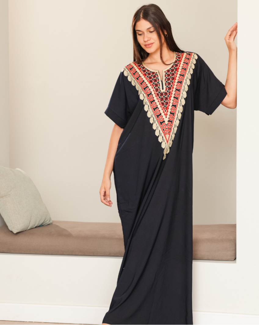 قميص داكرون نص كم مطرز 3