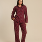 Vintage flower Women Classic Pajama in Burgundy