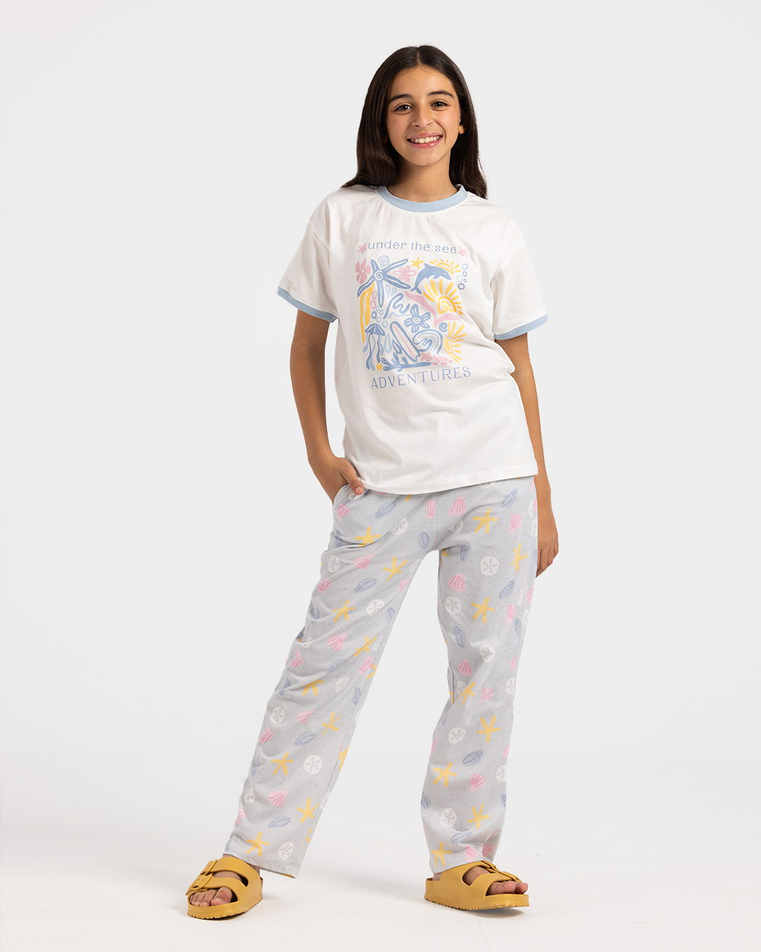 Under the sea girls pajama in pastel colors
