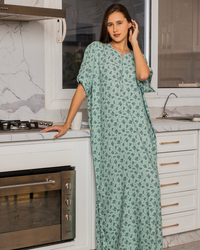 146 قميص فسكوز نص كم مشجر