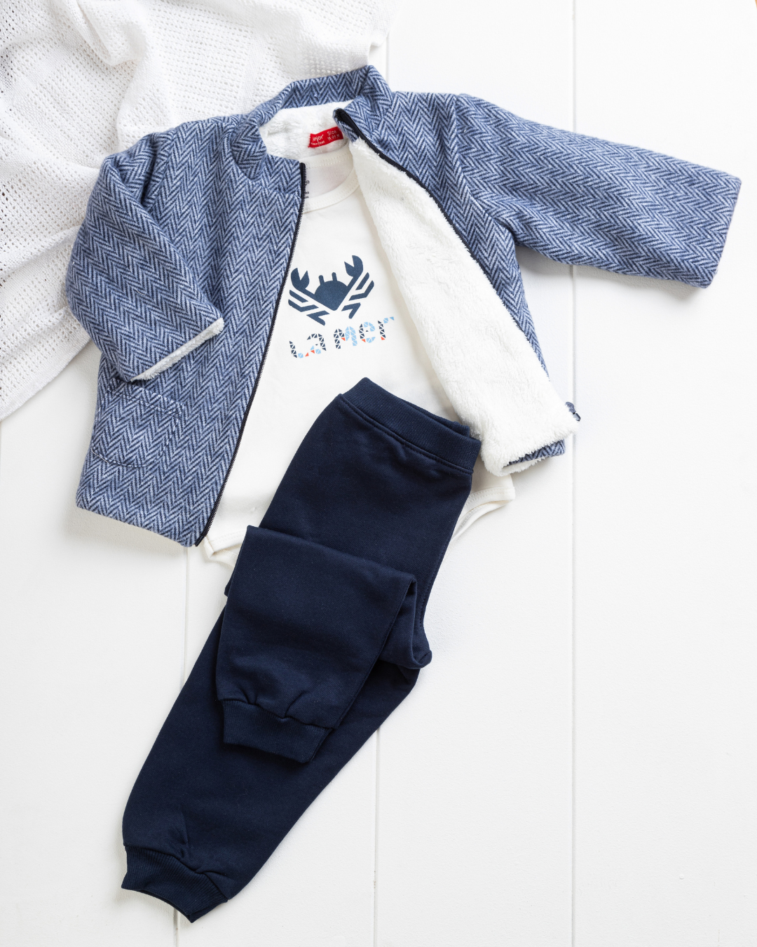 La Mer بيجامه اولادي بودي+جاكيت كت+بنطلون مطبوع