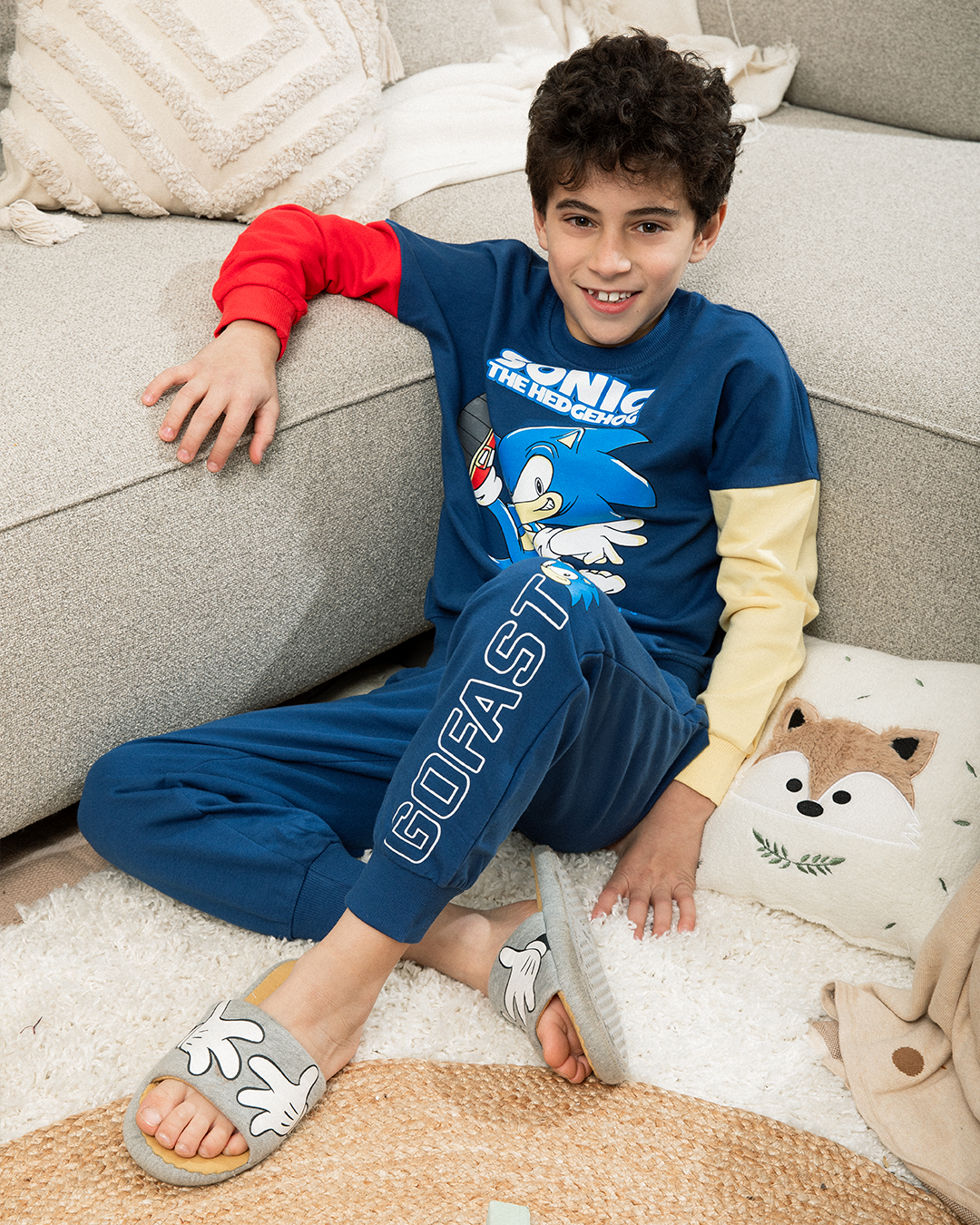 Sonic Boyبيجاما اولادي ديزني كم طويل *بنطلون