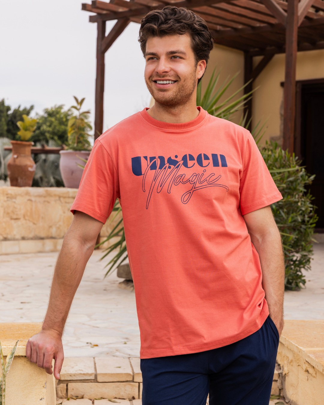 magic men's pajamas, half sleeves and pants