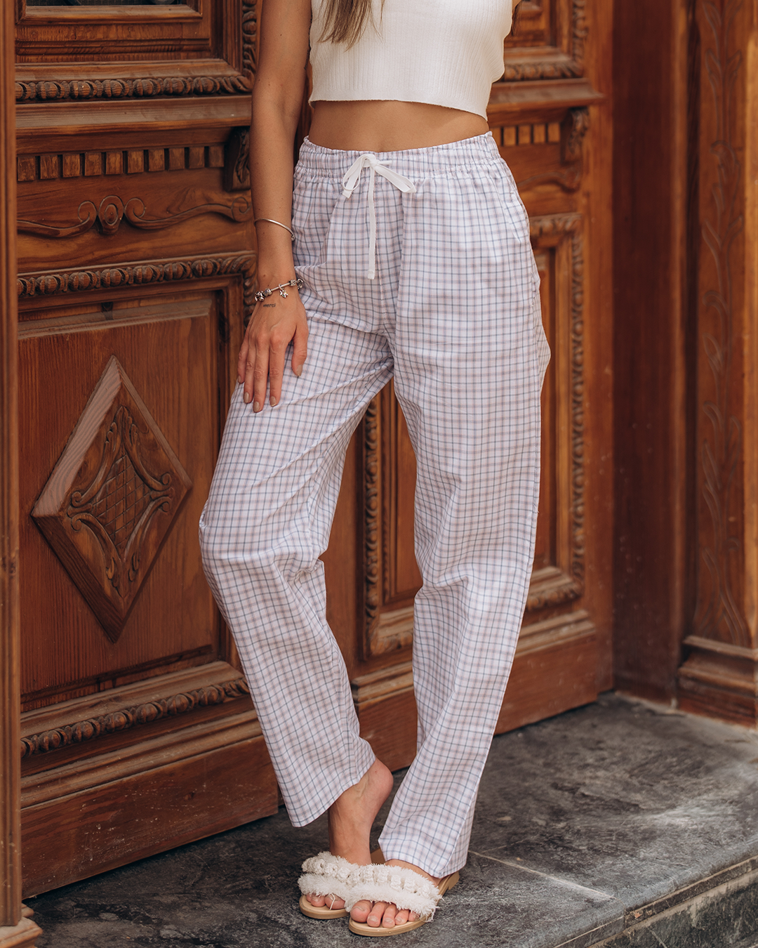 Women's check trousers