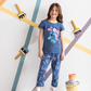 My girls' pajamas, half sleeves, pintacore stitch
