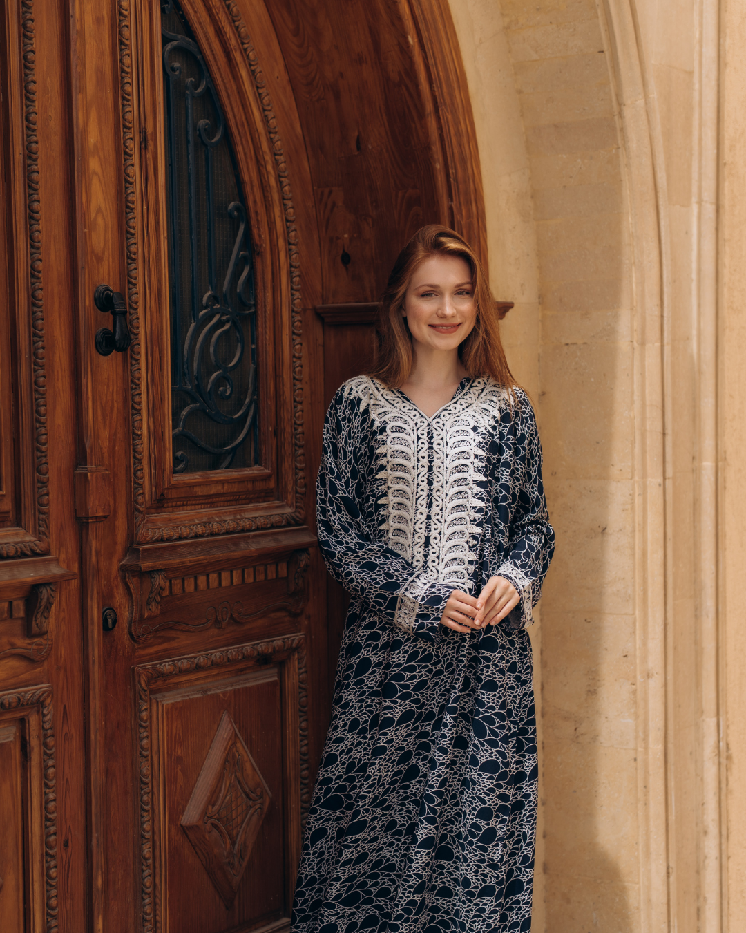 قميص فسكوز مشجر كم مطرز 13