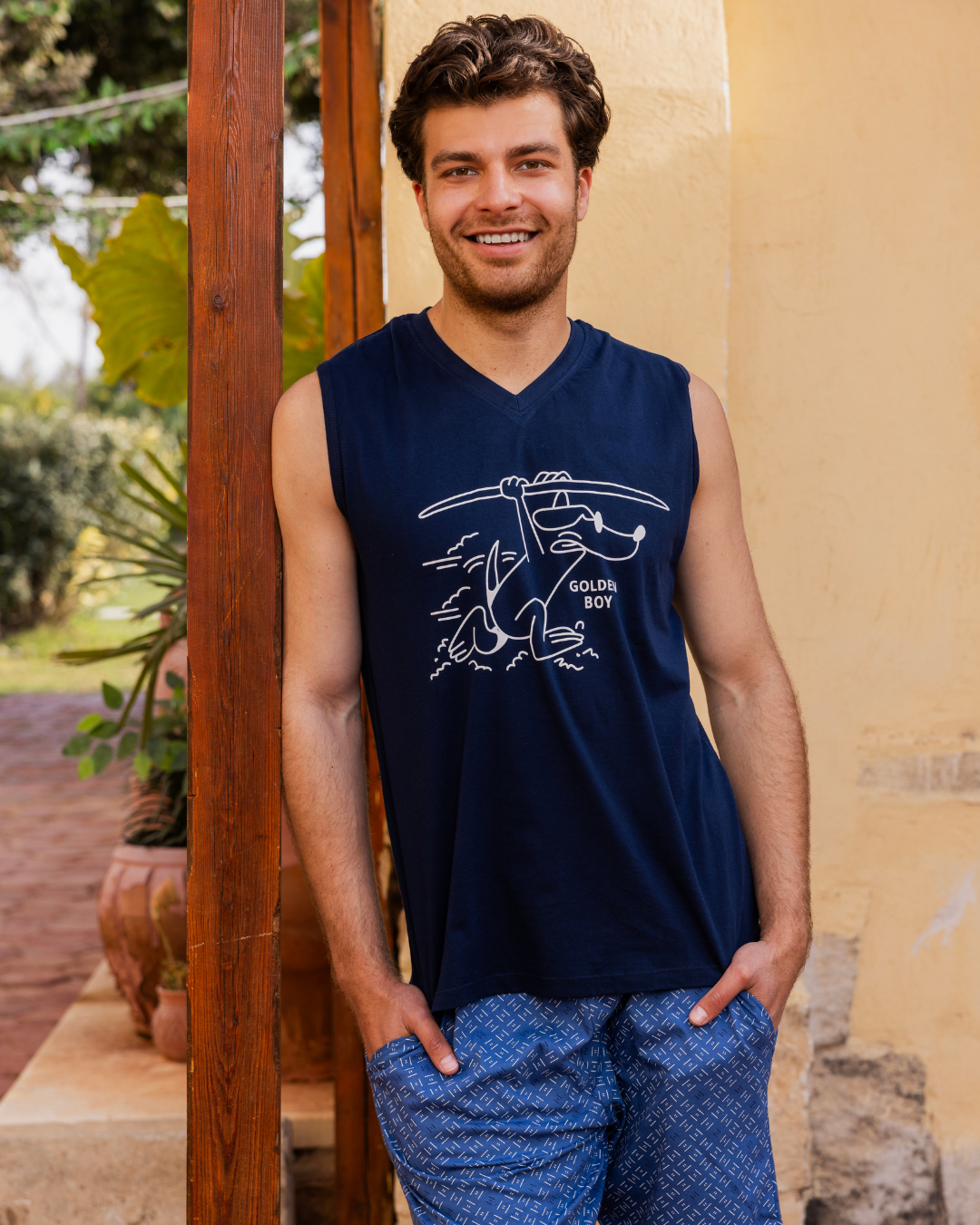 roads Men's pajamas and shorts with stripes and dots