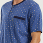 Men's Short Sleeve Pajamas with Round Neck Pants