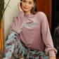 all that you ever wanted Women's pajamas with a rose print on the chest