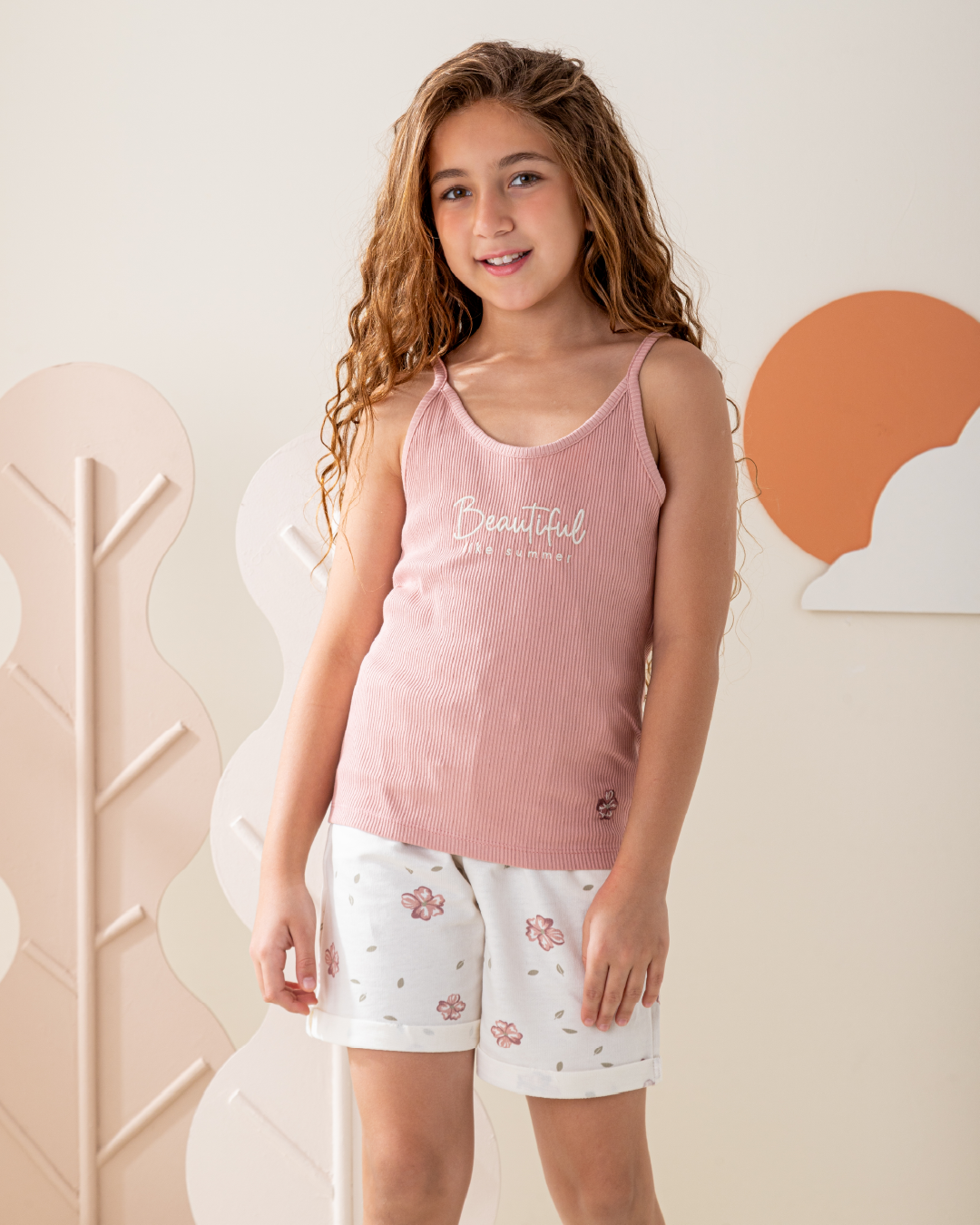 Beautiful like summer pajamas shorts Summer melton with a strapless top