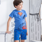 Super hero man boys' half-sleeved pajamas and cotton shorts