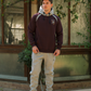 MY VILLAGE Men's hooded pajamas with pockets and chest print