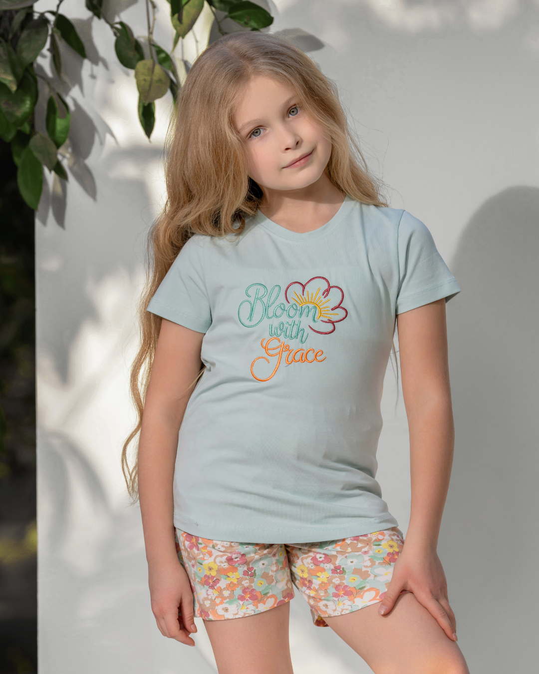 Girls' Pajama Set Half Sleeve with Shorts