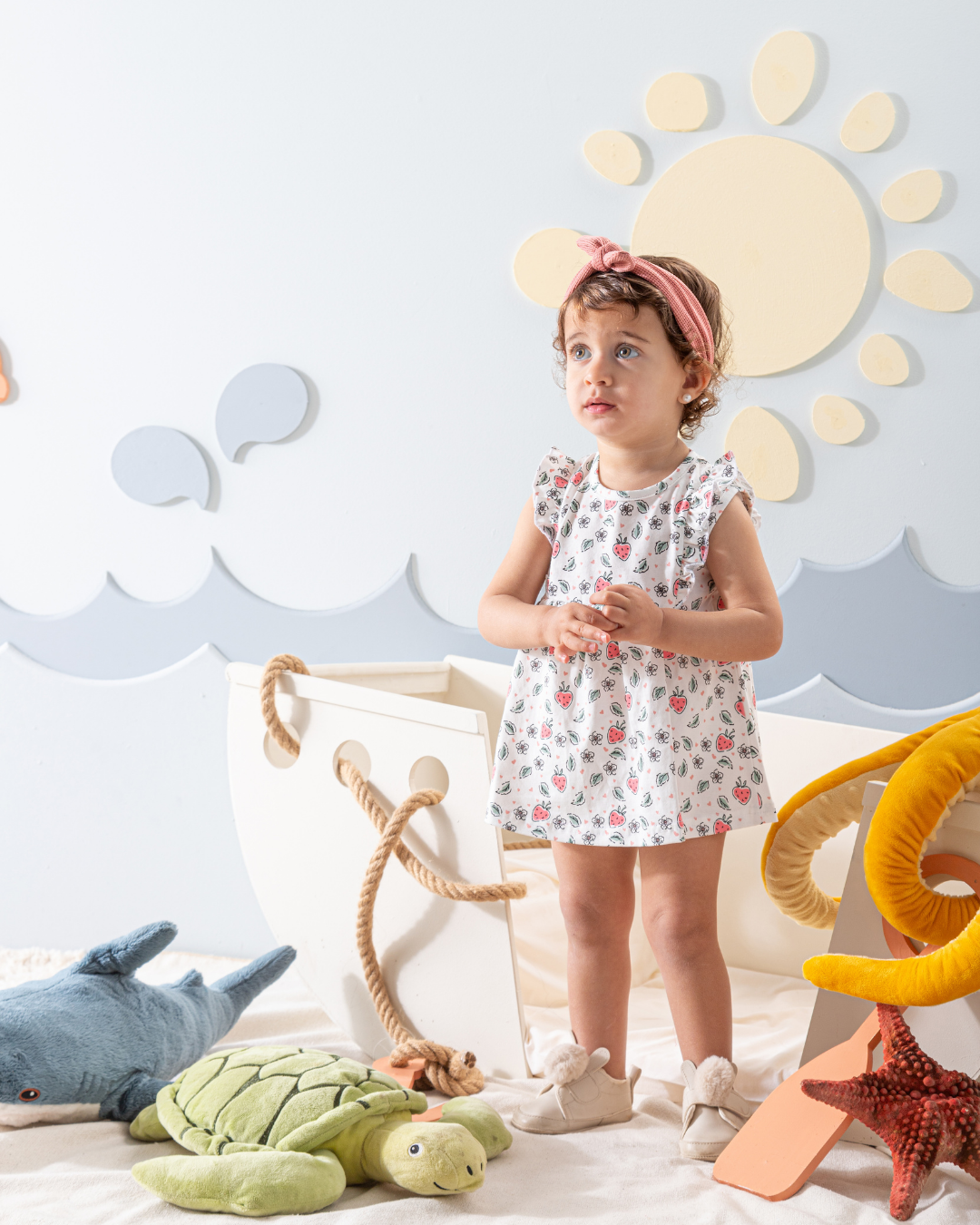 Strawberry Dress cotton with ruffle 