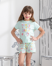 Today is a great day. Half sleeve girls pajamas