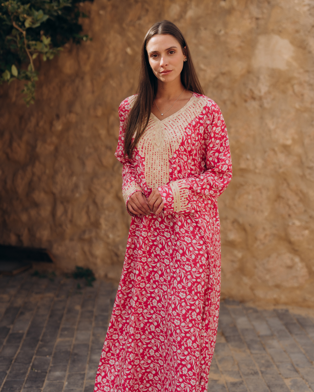 Floral viscose shirt with embroidered sleeves 12