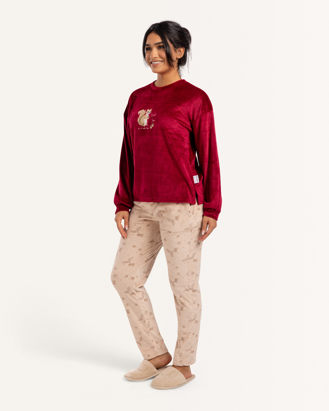 بيجاما بنطلون و توب كم باف وقت الشتاء